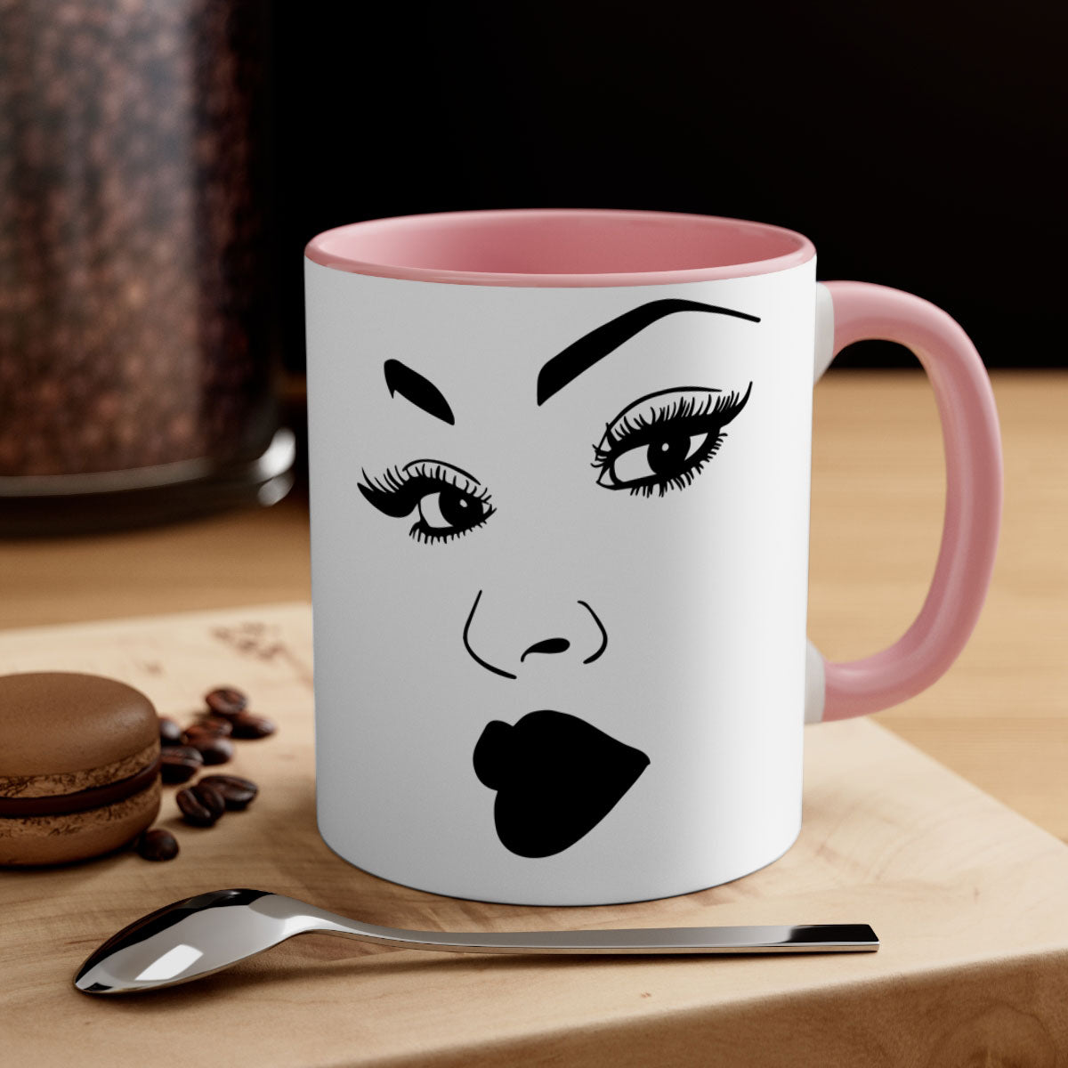 Black Women - Queen Mug featuring a glossy finish with a colored handle and interior, available in multiple colors.