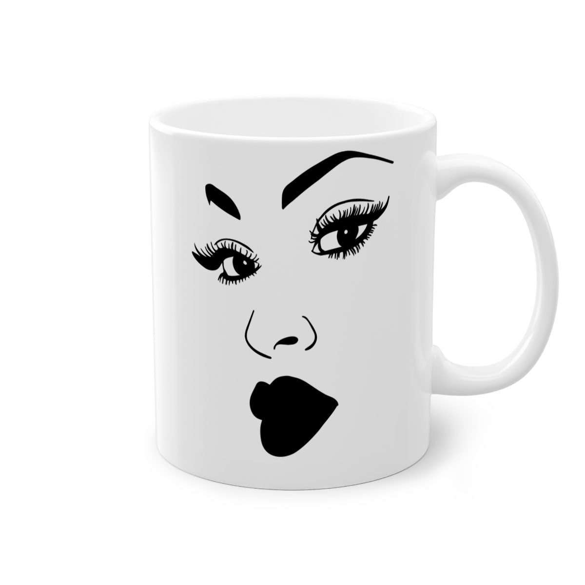 Black Women - Queen Mug featuring a glossy finish with a colored handle and interior, available in multiple colors.