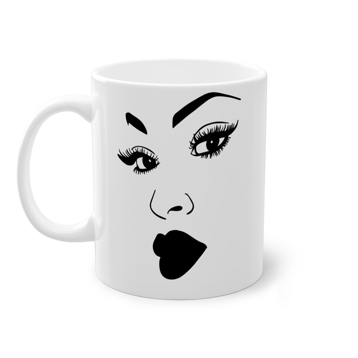 Black Women - Queen Mug featuring a glossy finish with a colored handle and interior, available in multiple colors.