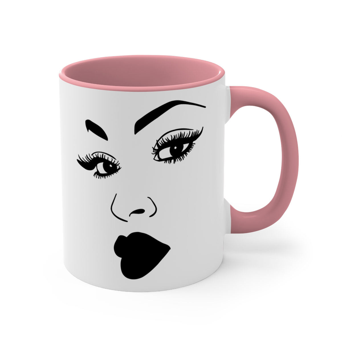 Black Women - Queen Mug featuring a glossy finish with a colored handle and interior, available in multiple colors.