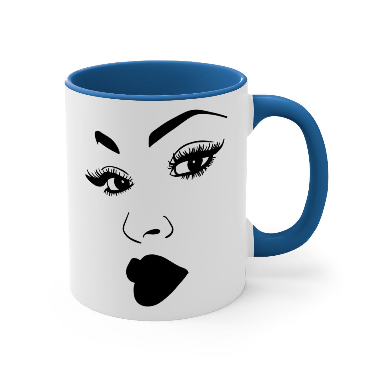 Black Women - Queen Mug featuring a glossy finish with a colored handle and interior, available in multiple colors.