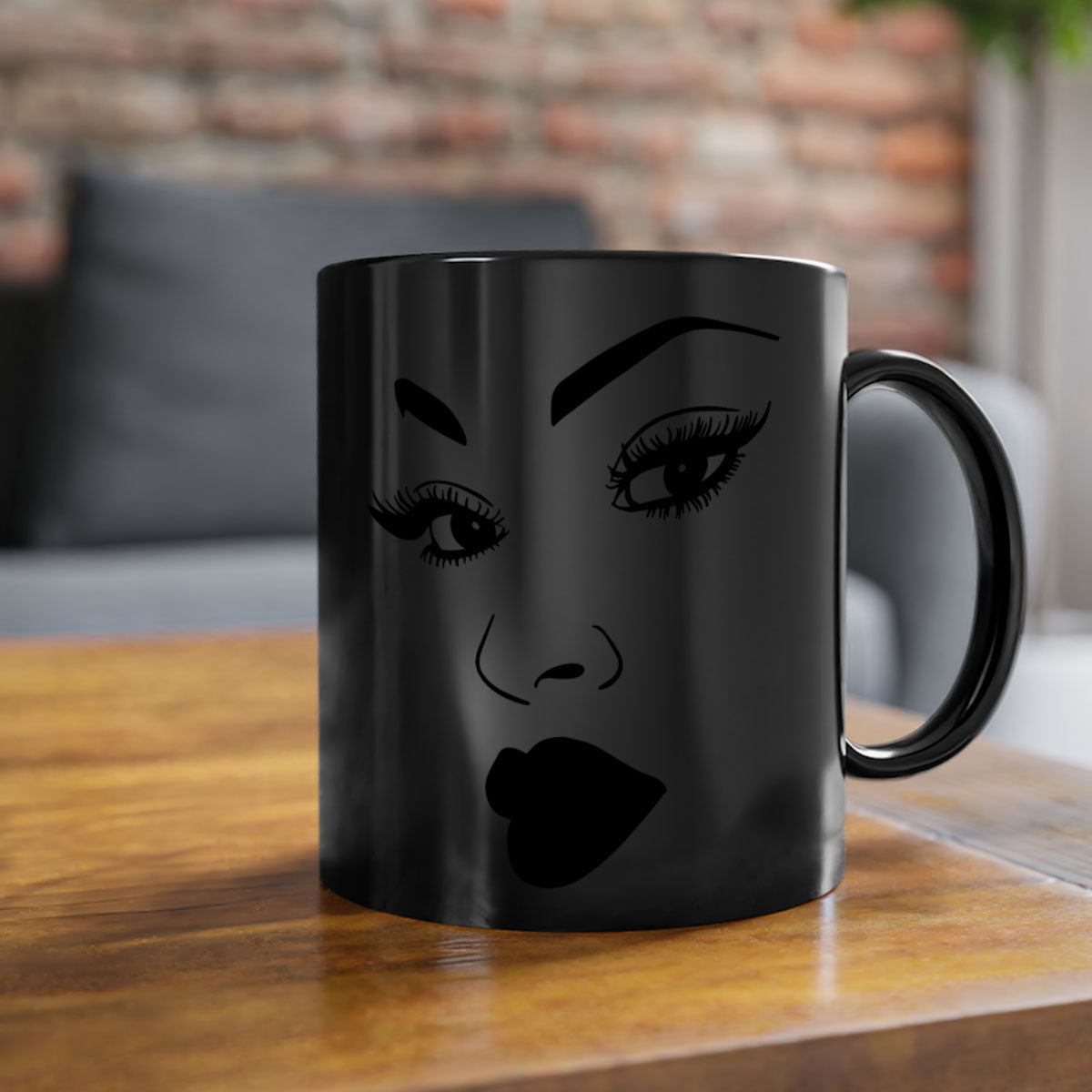 Black Women - Queen Mug featuring a glossy finish with a colored handle and interior, available in multiple colors.