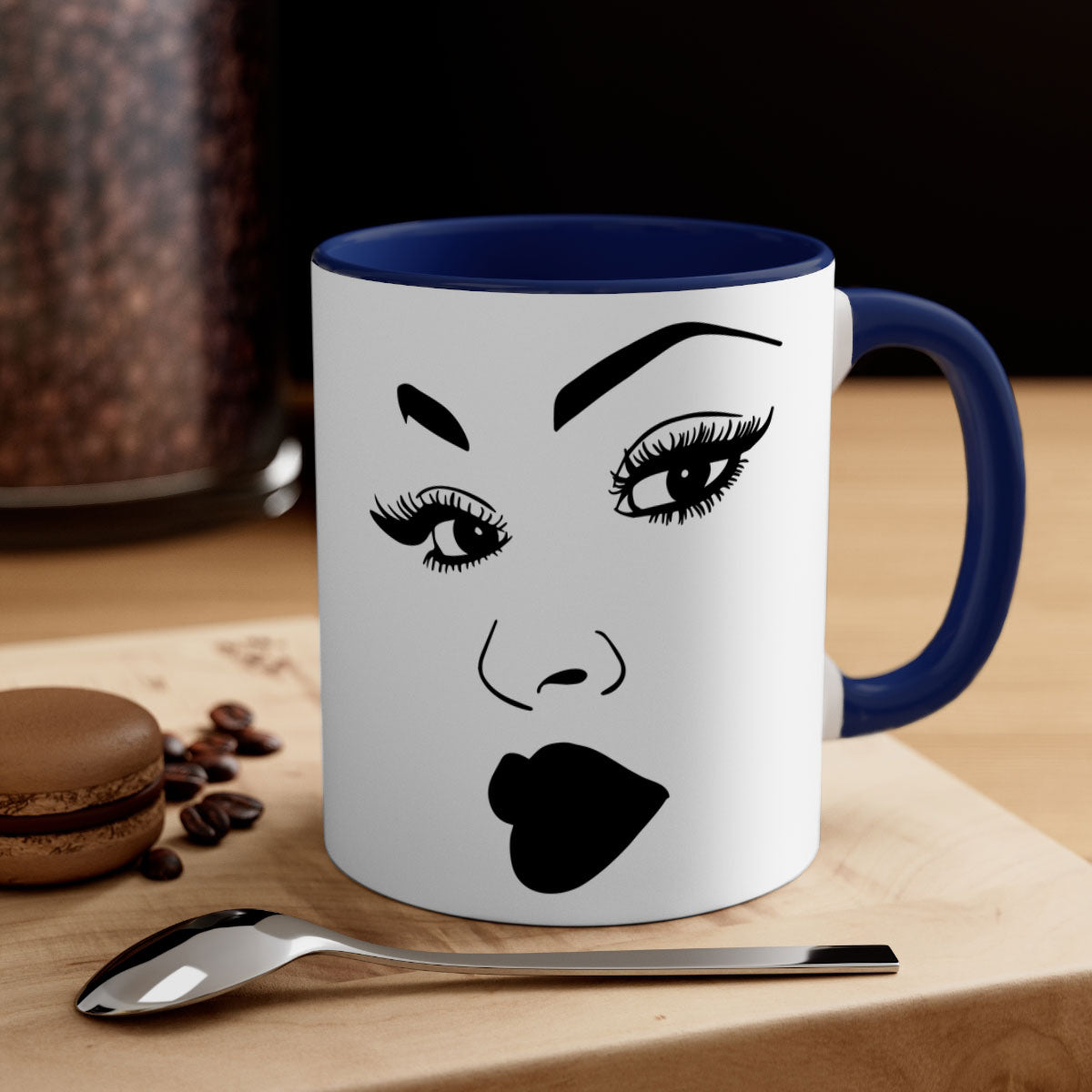 Black Women - Queen Mug featuring a glossy finish with a colored handle and interior, available in multiple colors.