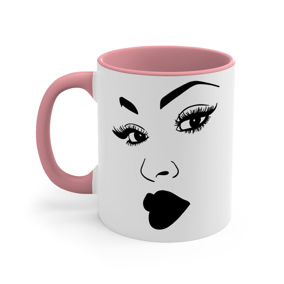 Black Women - Queen Mug featuring a glossy finish with a colored handle and interior, available in multiple colors.