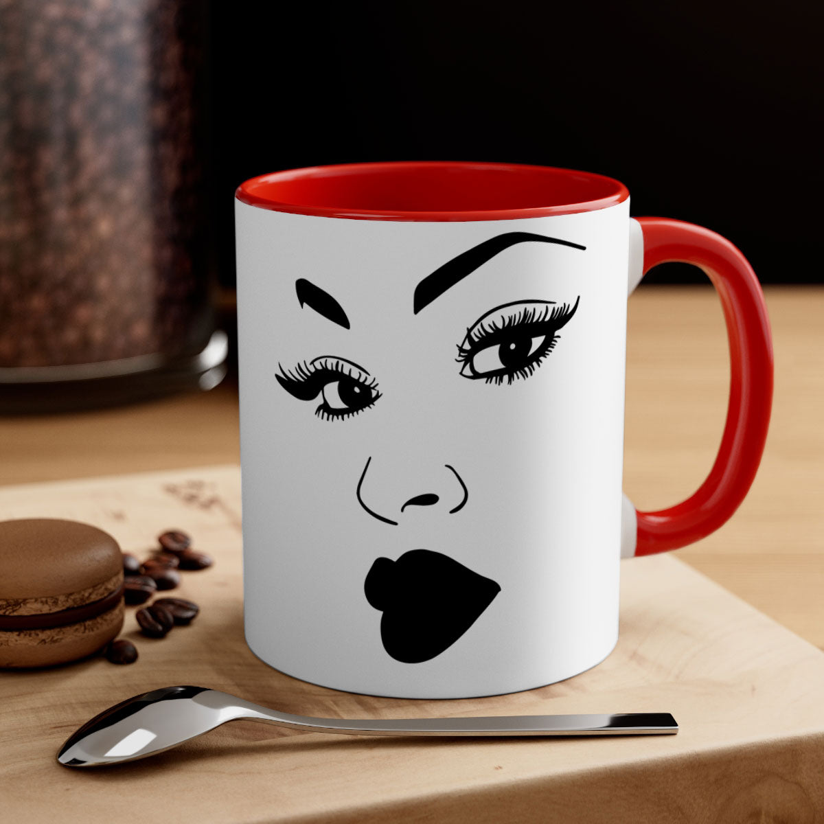 Black Women - Queen Mug featuring a glossy finish with a colored handle and interior, available in multiple colors.