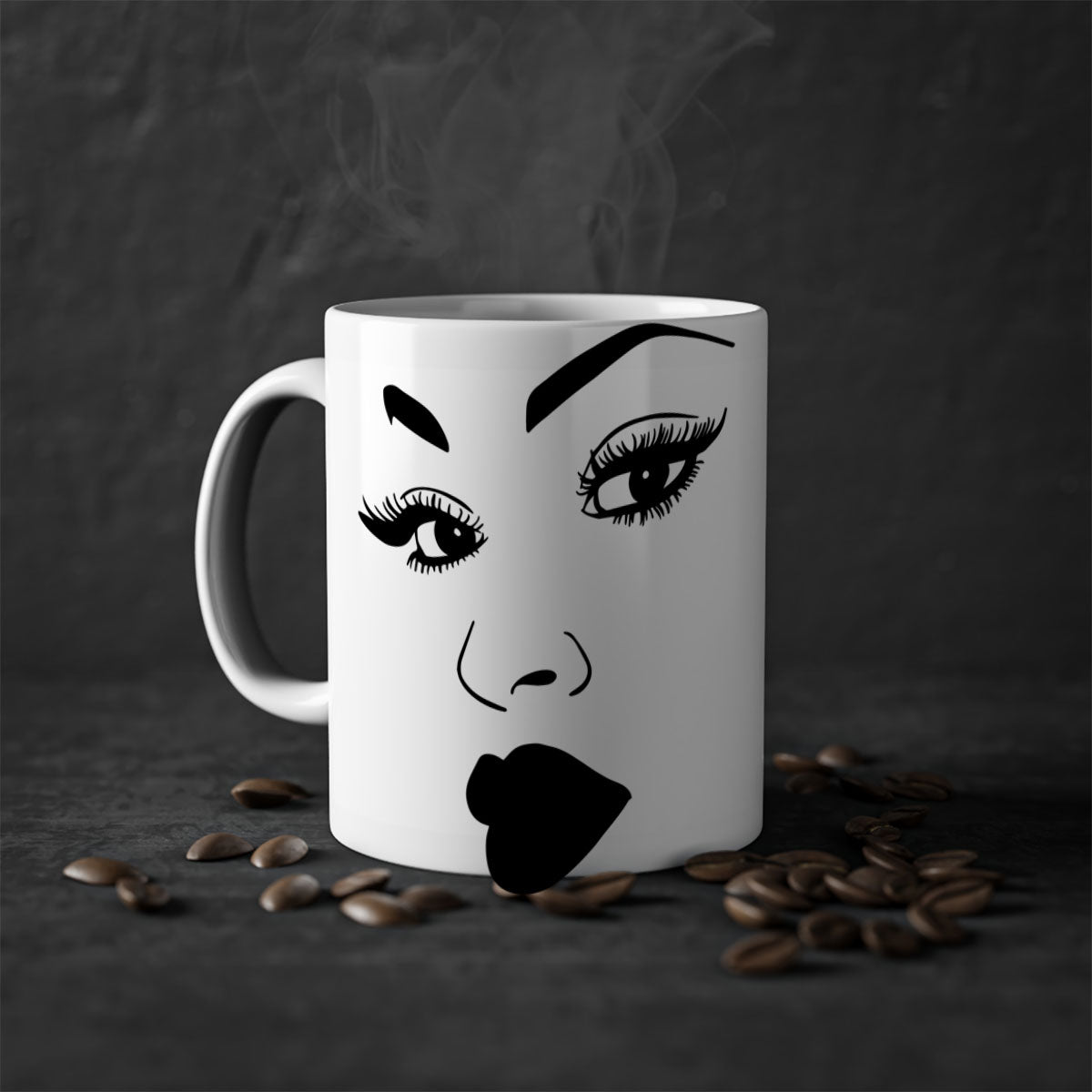 Black Women - Queen Mug featuring a glossy finish with a colored handle and interior, available in multiple colors.