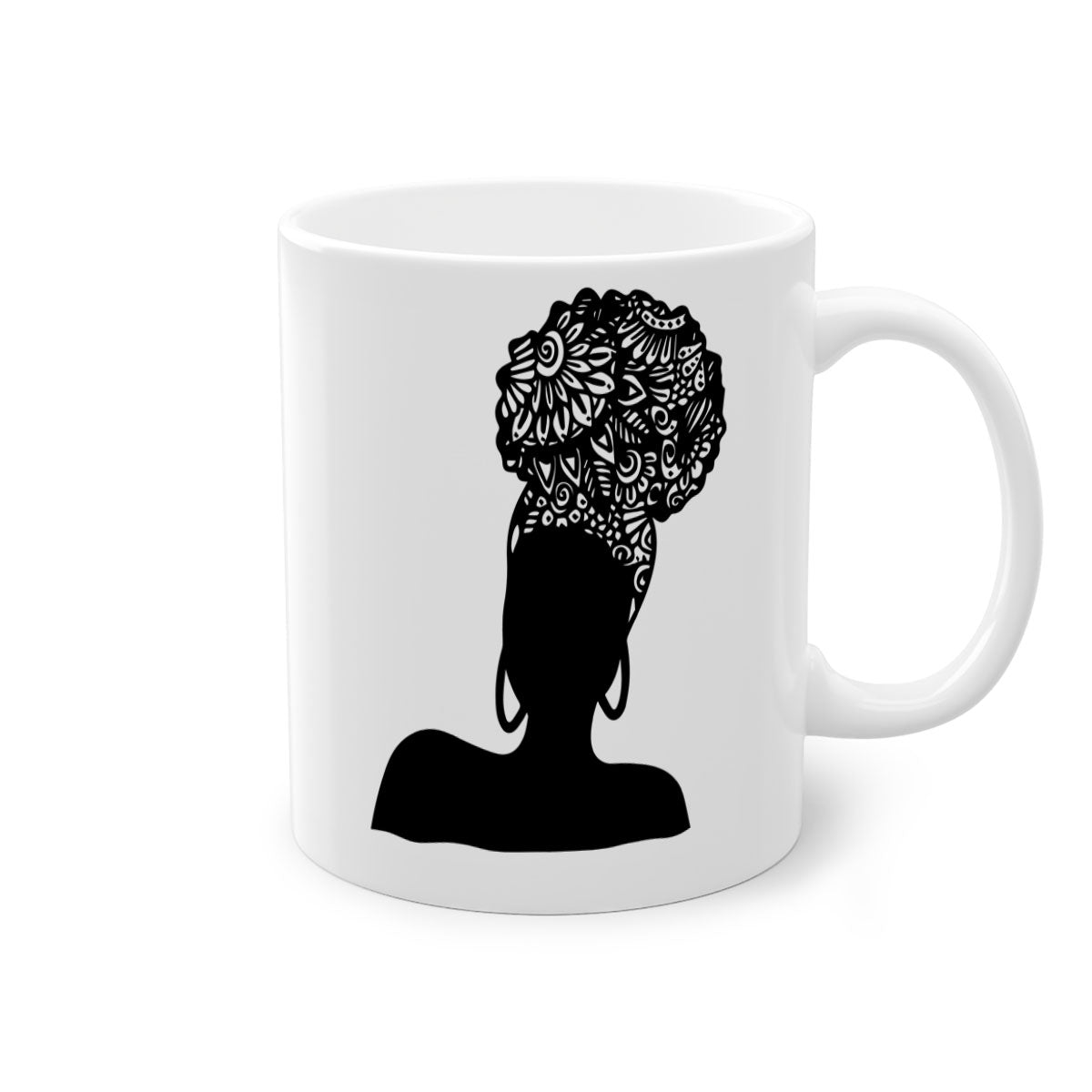 Black Women - Queen Mug featuring a glossy finish, colored handle, and interior, available in multiple colors and sizes.