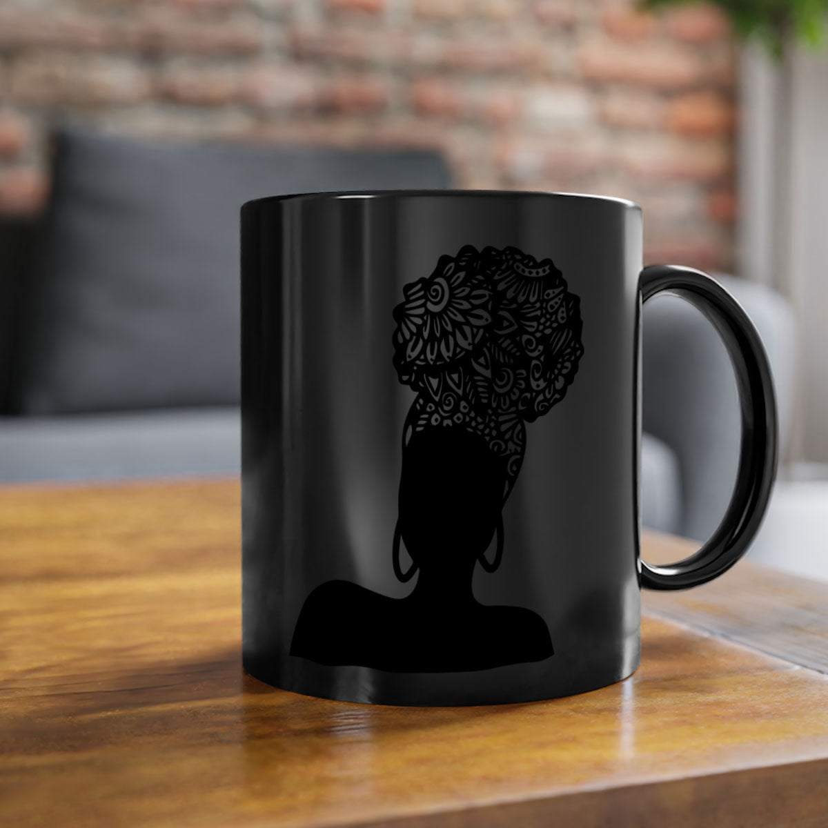 Black Women - Queen Mug featuring a glossy finish, colored handle, and interior, available in multiple colors and sizes.