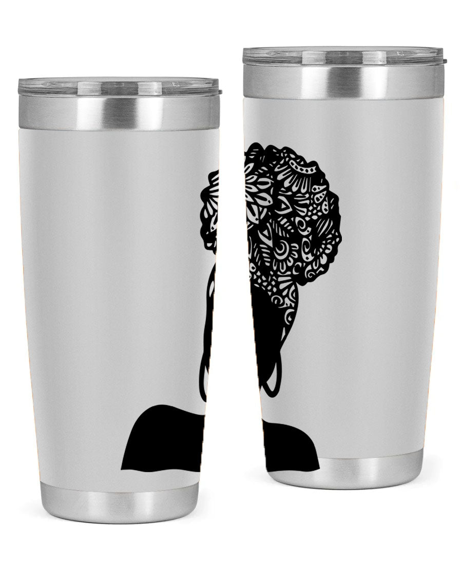 Black Women - Queen 14# Tumbler, 20oz and 30oz sizes, double wall vacuum stainless steel with copper lining, stylish and functional drinkware.