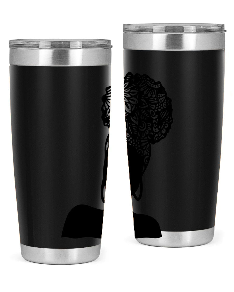 Black Women - Queen 14# Tumbler, 20oz and 30oz sizes, double wall vacuum stainless steel with copper lining, stylish and functional drinkware.