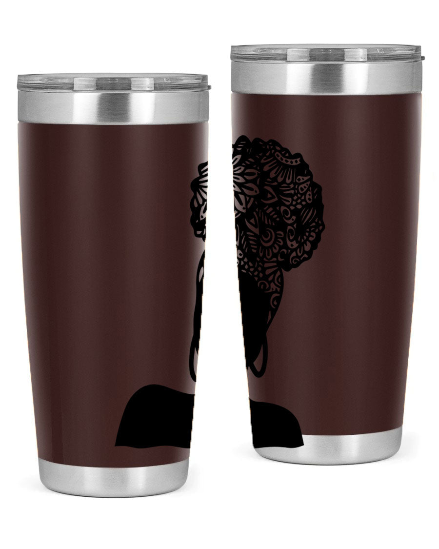 Black Women - Queen 14# Tumbler, 20oz and 30oz sizes, double wall vacuum stainless steel with copper lining, stylish and functional drinkware.