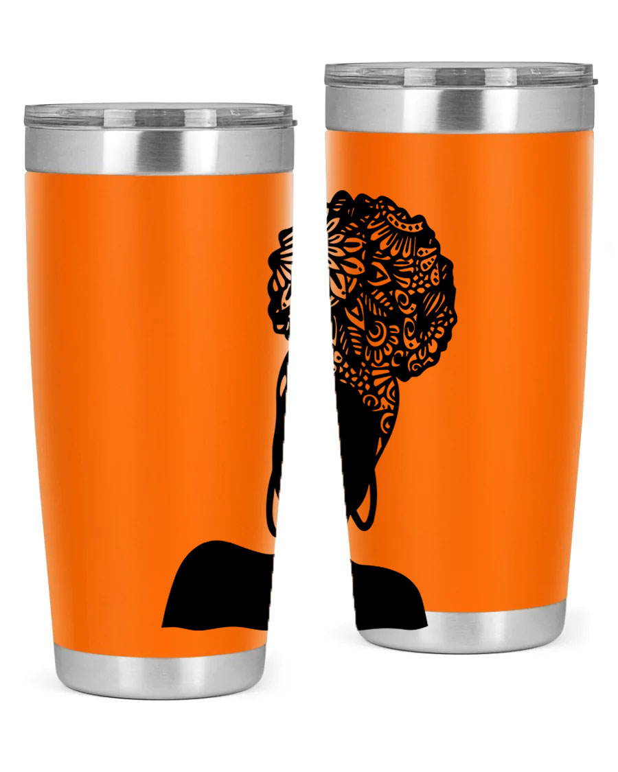 Black Women - Queen 14# Tumbler, 20oz and 30oz sizes, double wall vacuum stainless steel with copper lining, stylish and functional drinkware.