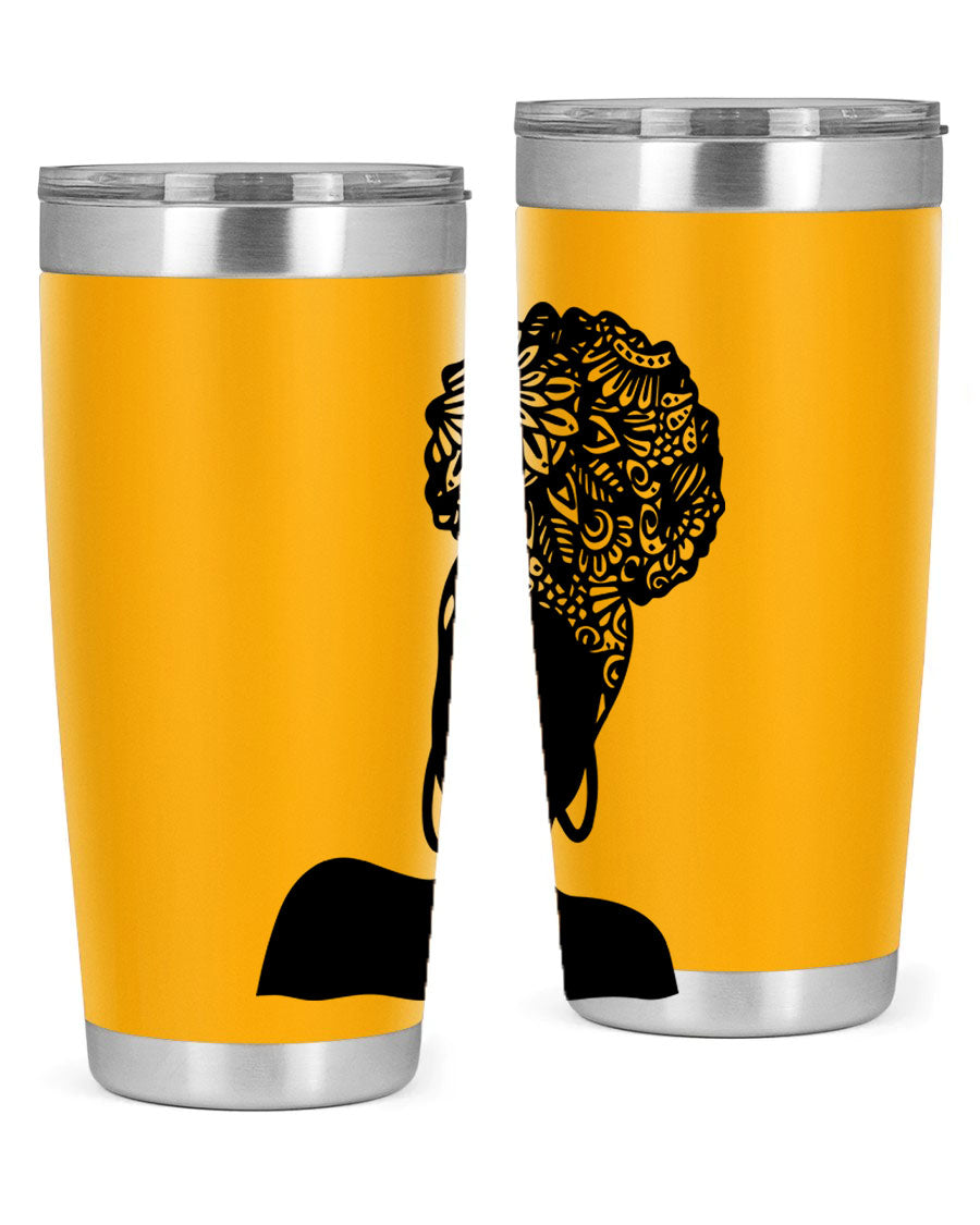 Black Women - Queen 14# Tumbler, 20oz and 30oz sizes, double wall vacuum stainless steel with copper lining, stylish and functional drinkware.