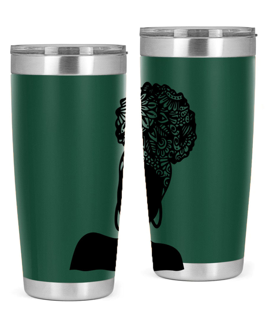 Black Women - Queen 14# Tumbler, 20oz and 30oz sizes, double wall vacuum stainless steel with copper lining, stylish and functional drinkware.