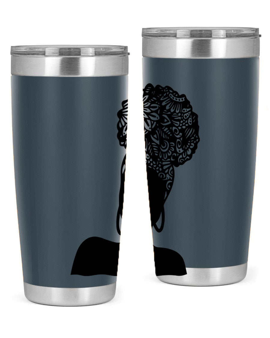 Black Women - Queen 14# Tumbler, 20oz and 30oz sizes, double wall vacuum stainless steel with copper lining, stylish and functional drinkware.