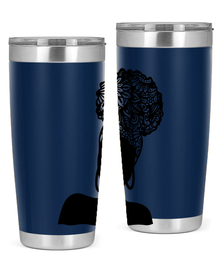 Black Women - Queen 14# Tumbler, 20oz and 30oz sizes, double wall vacuum stainless steel with copper lining, stylish and functional drinkware.