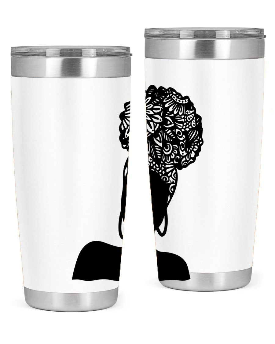 Black Women - Queen 14# Tumbler, 20oz and 30oz sizes, double wall vacuum stainless steel with copper lining, stylish and functional drinkware.