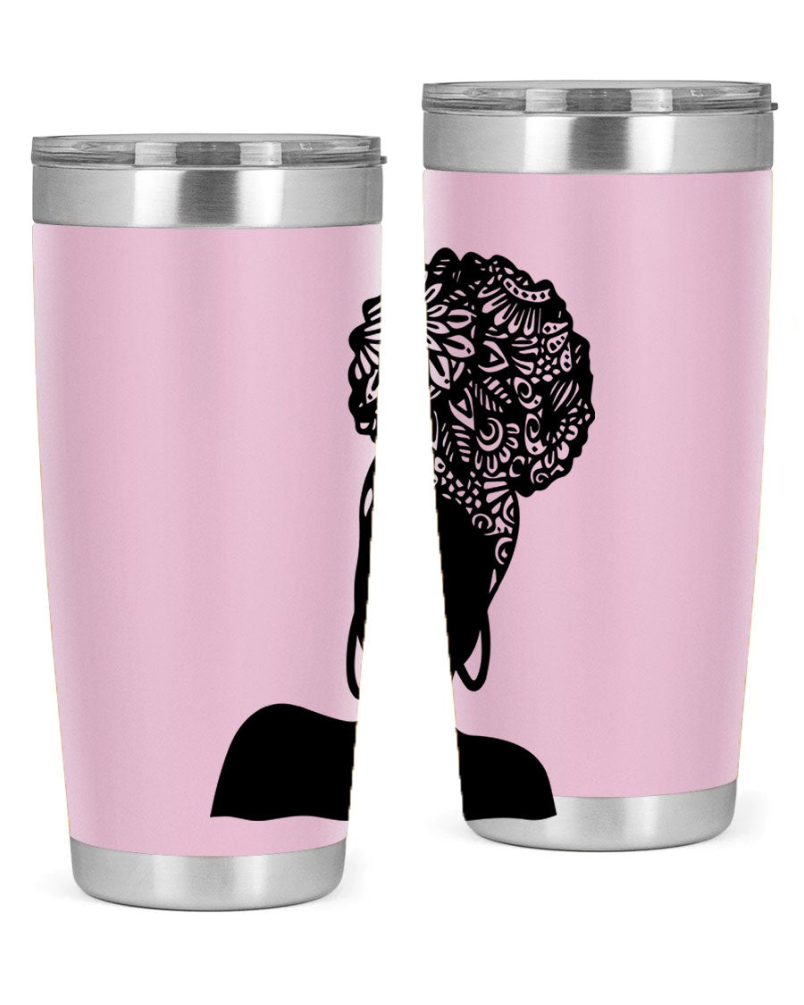 Black Women - Queen 14# Tumbler, 20oz and 30oz sizes, double wall vacuum stainless steel with copper lining, stylish and functional drinkware.