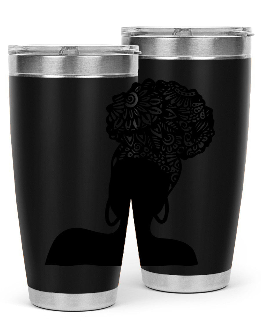 Black Women - Queen 14# Tumbler, 20oz and 30oz sizes, double wall vacuum stainless steel with copper lining, stylish and functional drinkware.