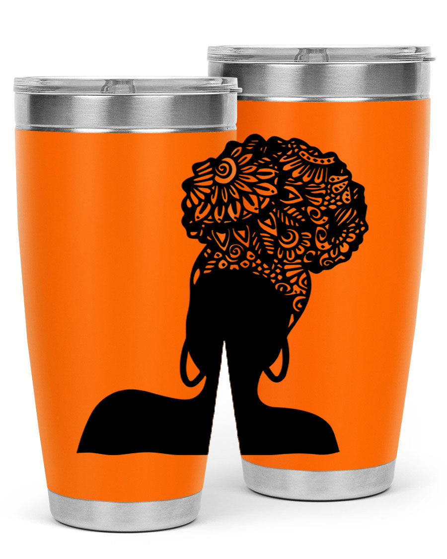 Black Women - Queen 14# Tumbler, 20oz and 30oz sizes, double wall vacuum stainless steel with copper lining, stylish and functional drinkware.