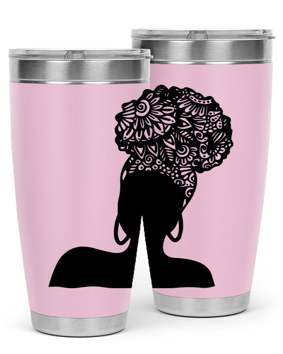 Black Women - Queen 14# Tumbler, 20oz and 30oz sizes, double wall vacuum stainless steel with copper lining, stylish and functional drinkware.