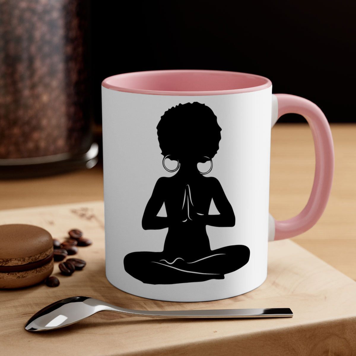 Black Women - Queen Mug with colorful handle and glossy finish, available in multiple colors and sizes.