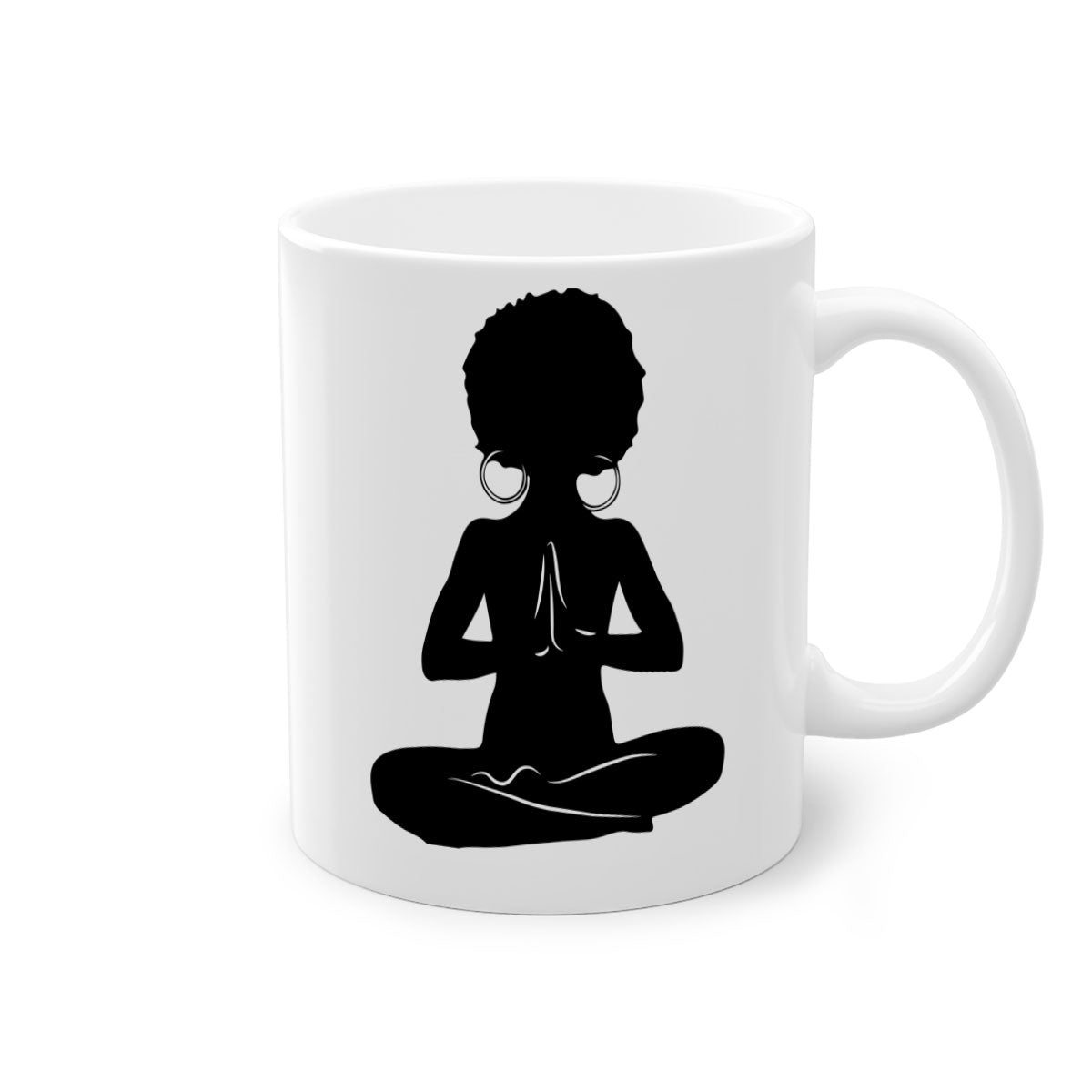 Black Women - Queen Mug with colorful handle and glossy finish, available in multiple colors and sizes.