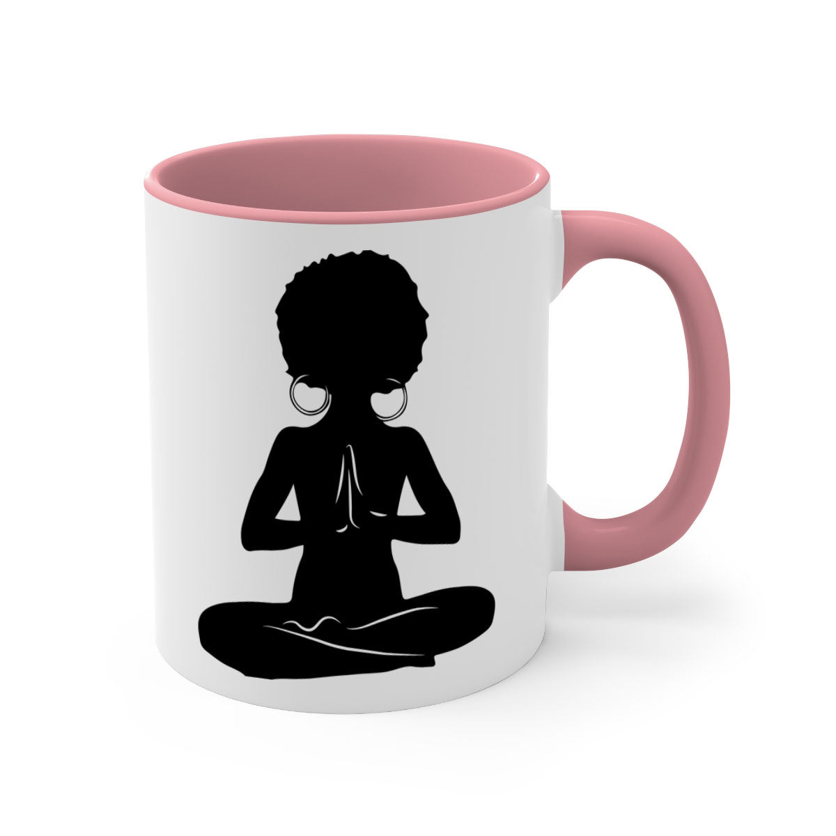 Black Women - Queen Mug with colorful handle and glossy finish, available in multiple colors and sizes.