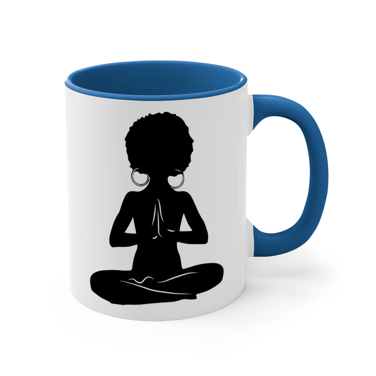 Black Women - Queen Mug with colorful handle and glossy finish, available in multiple colors and sizes.