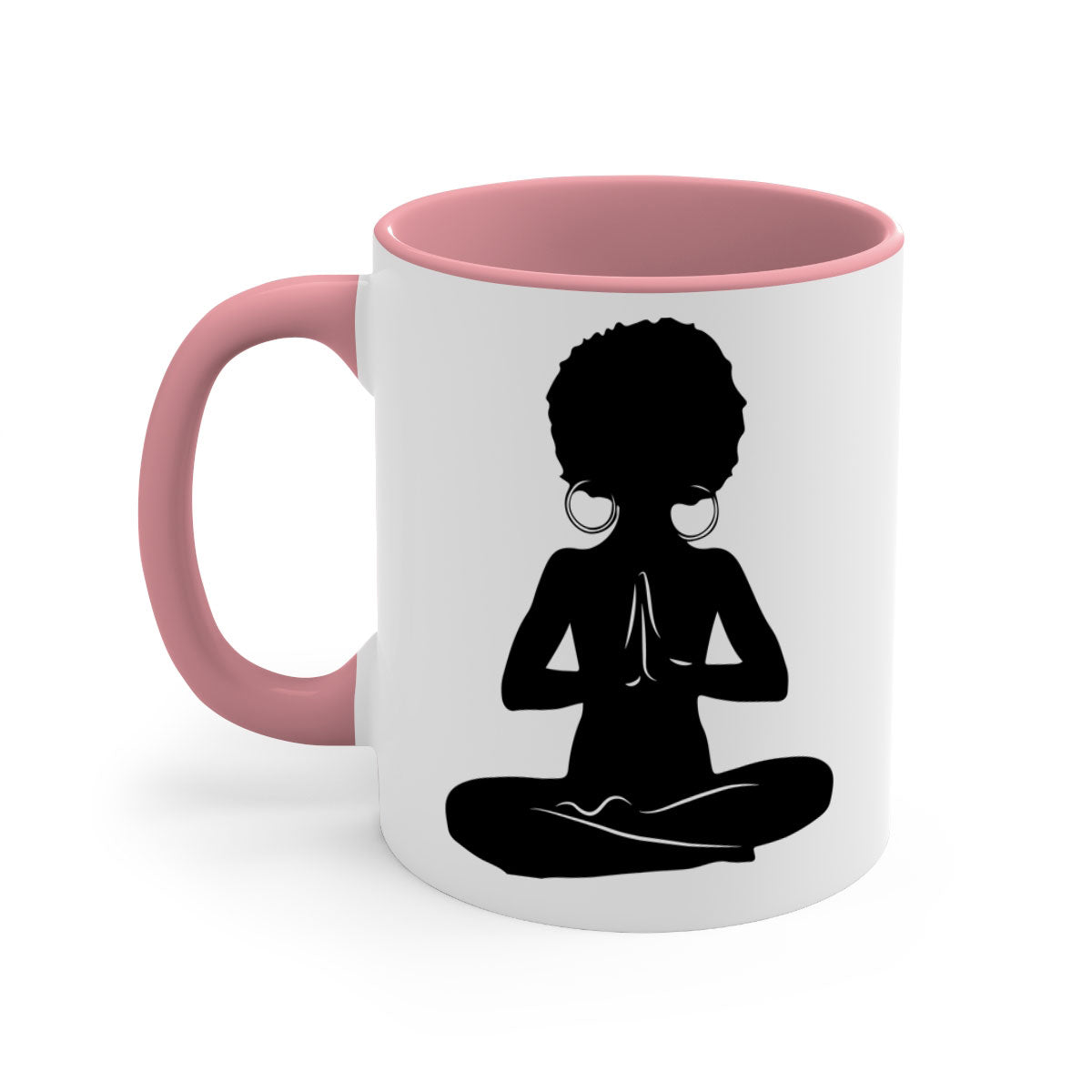 Black Women - Queen Mug with colorful handle and glossy finish, available in multiple colors and sizes.