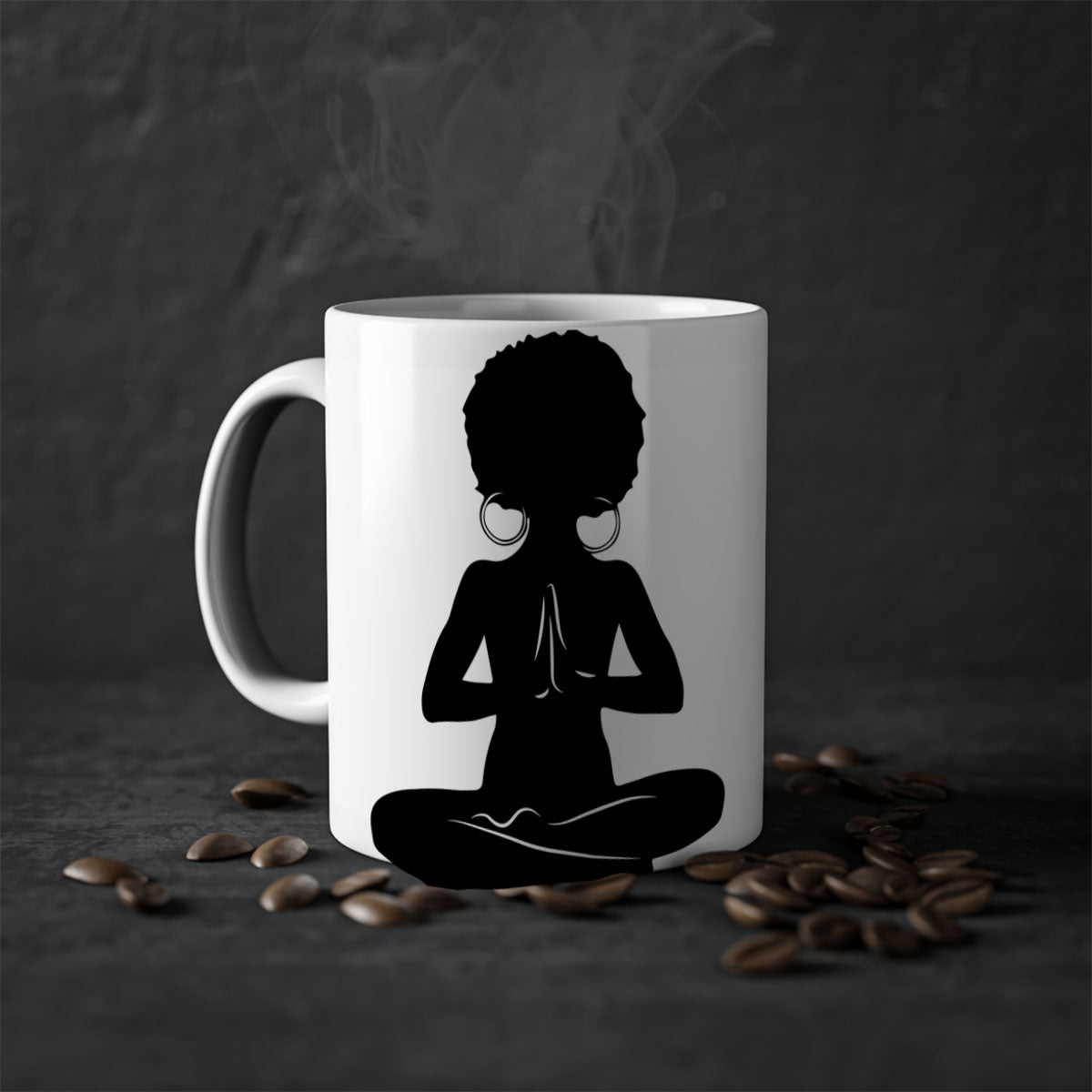 Black Women - Queen Mug with colorful handle and glossy finish, available in multiple colors and sizes.