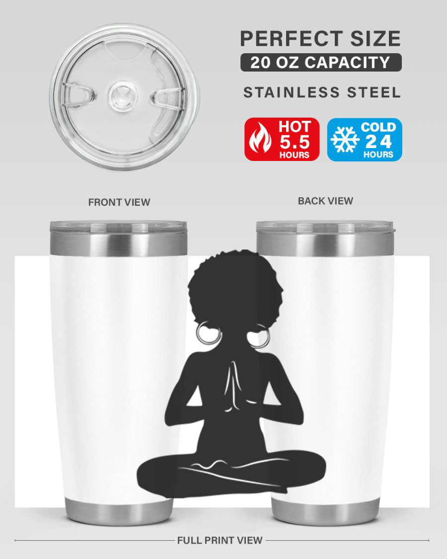 Black Women - Queen 16oz tumbler featuring double wall vacuum stainless steel design with a stylish print celebrating black women.