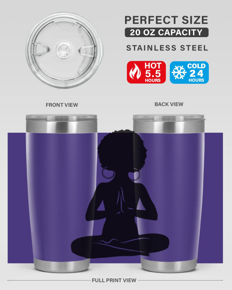 Black Women - Queen 16oz tumbler featuring double wall vacuum stainless steel design with a stylish print celebrating black women.