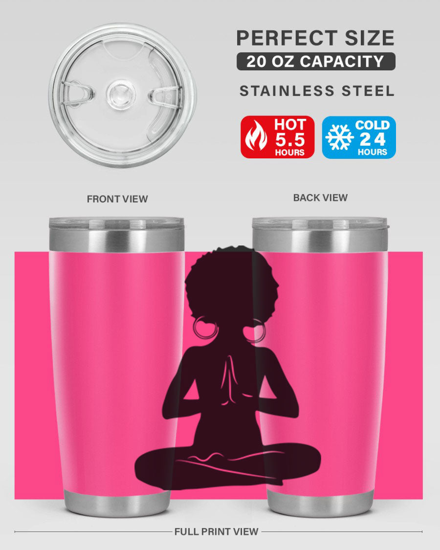 Black Women - Queen 16oz tumbler featuring double wall vacuum stainless steel design with a stylish print celebrating black women.