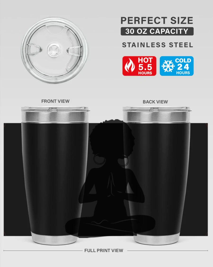 Black Women - Queen 16oz tumbler featuring double wall vacuum stainless steel design with a stylish print celebrating black women.