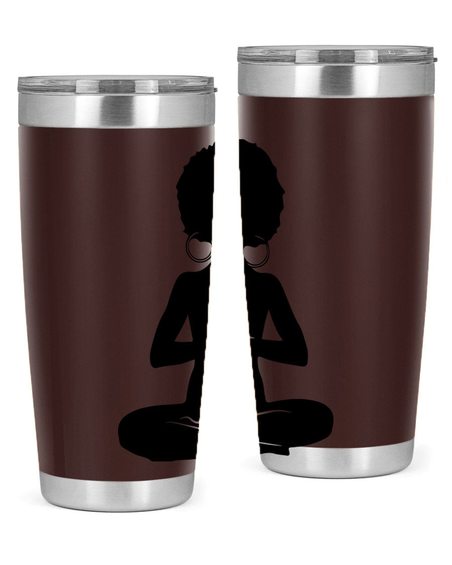 Black Women - Queen 16oz tumbler featuring double wall vacuum stainless steel design with a stylish print celebrating black women.