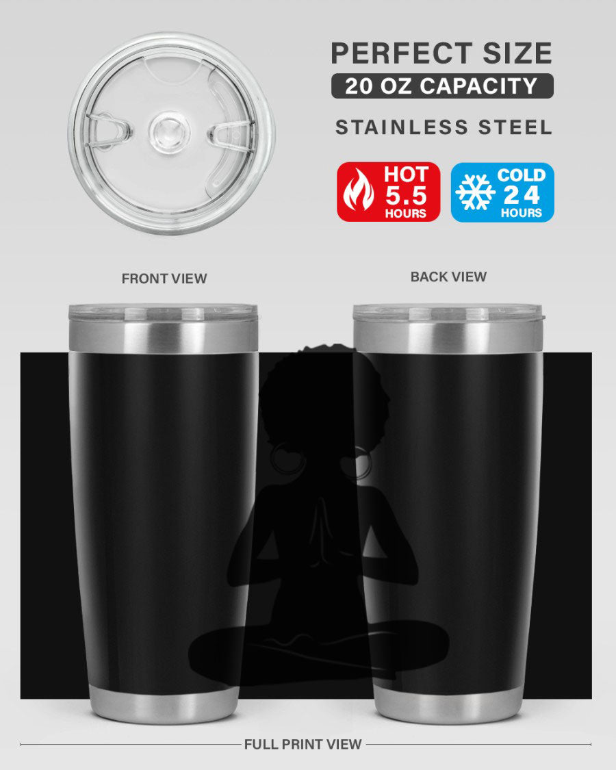 Black Women - Queen 16oz tumbler featuring double wall vacuum stainless steel design with a stylish print celebrating black women.