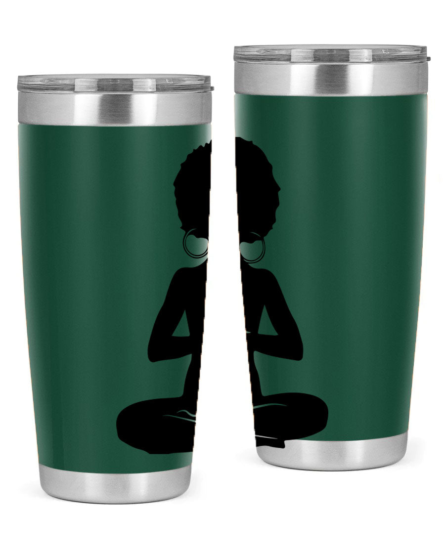 Black Women - Queen 16oz tumbler featuring double wall vacuum stainless steel design with a stylish print celebrating black women.