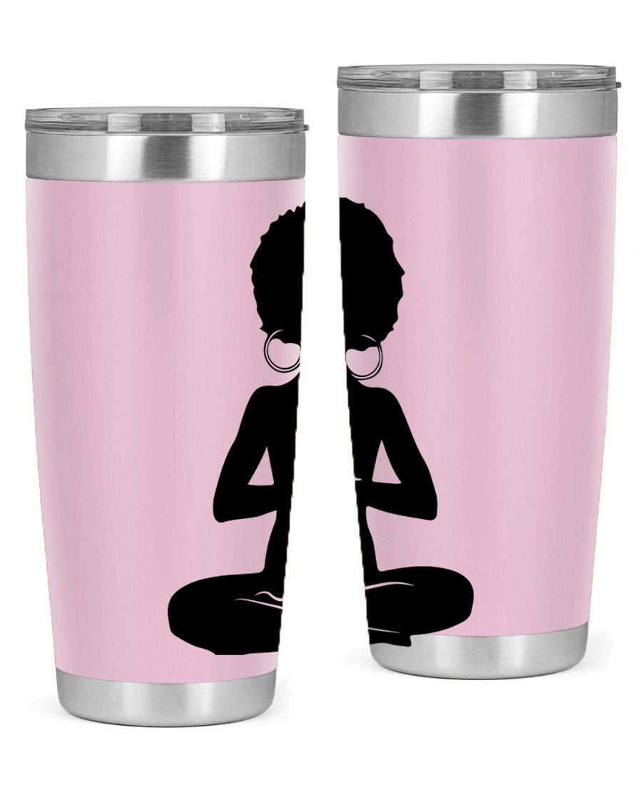 Black Women - Queen 16oz tumbler featuring double wall vacuum stainless steel design with a stylish print celebrating black women.