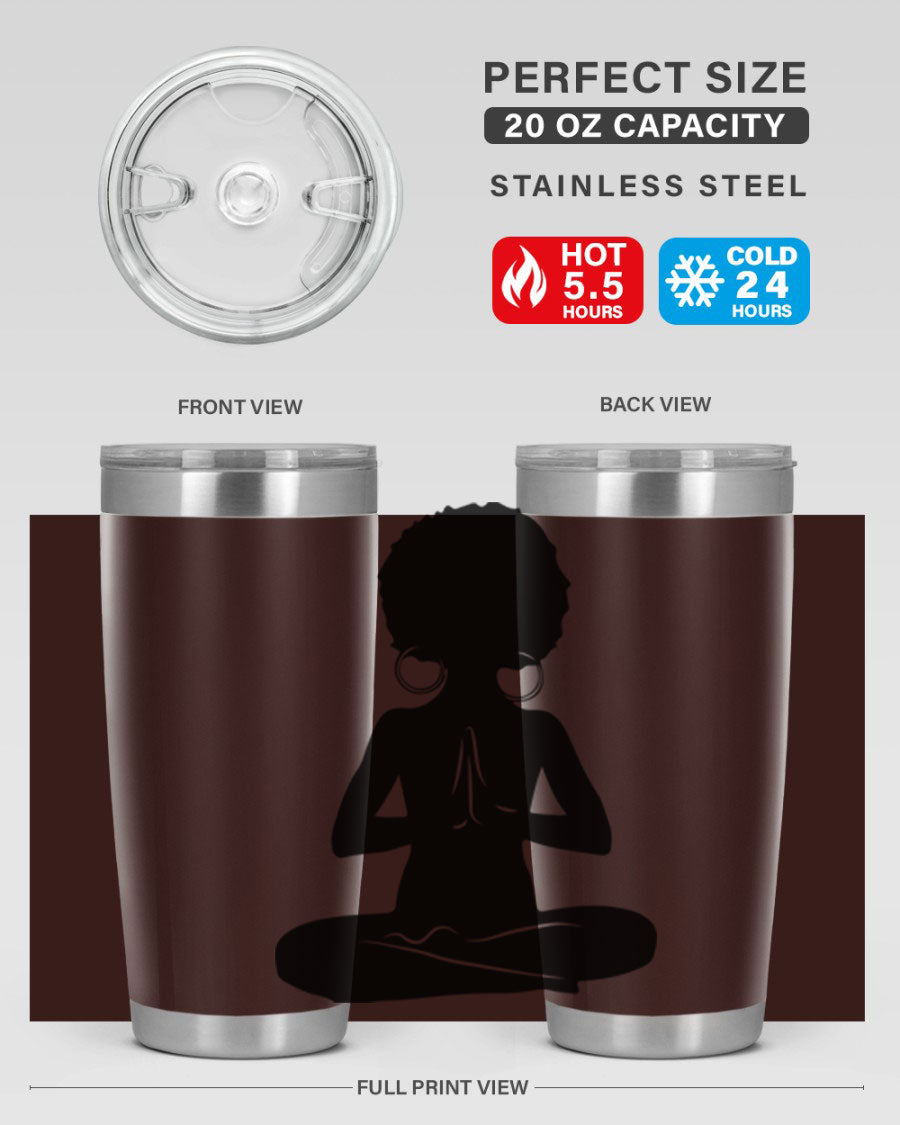 Black Women - Queen 16oz tumbler featuring double wall vacuum stainless steel design with a stylish print celebrating black women.