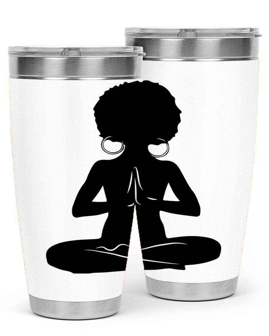 Black Women - Queen 16oz tumbler featuring double wall vacuum stainless steel design with a stylish print celebrating black women.