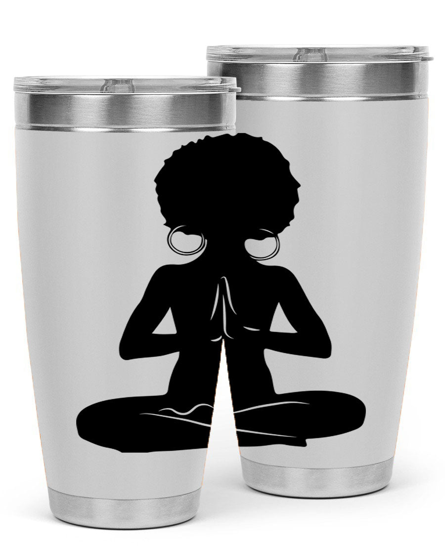 Black Women - Queen 16oz tumbler featuring double wall vacuum stainless steel design with a stylish print celebrating black women.