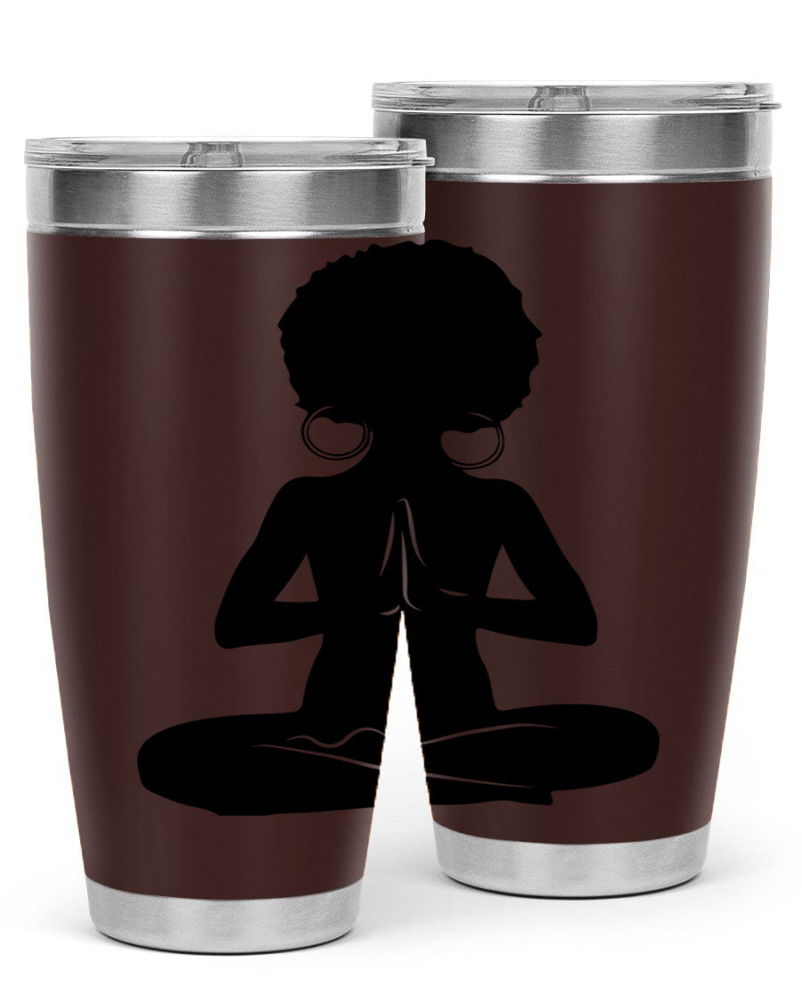 Black Women - Queen 16oz tumbler featuring double wall vacuum stainless steel design with a stylish print celebrating black women.