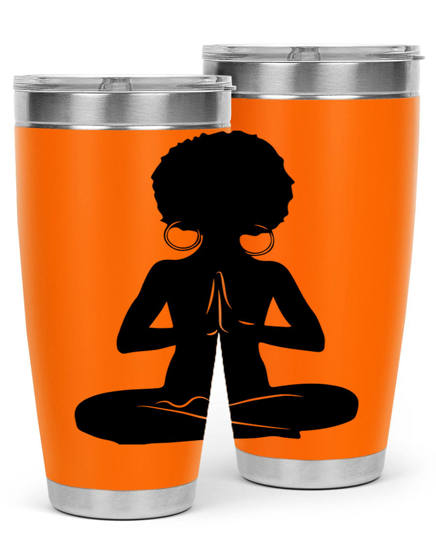 Black Women - Queen 16oz tumbler featuring double wall vacuum stainless steel design with a stylish print celebrating black women.