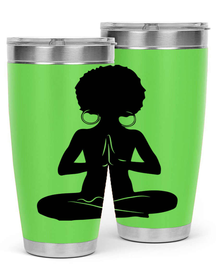 Black Women - Queen 16oz tumbler featuring double wall vacuum stainless steel design with a stylish print celebrating black women.