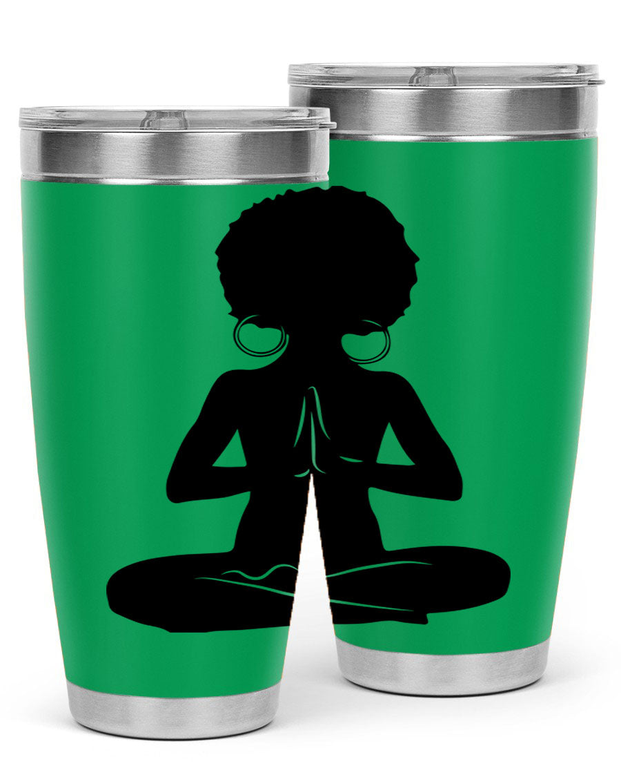 Black Women - Queen 16oz tumbler featuring double wall vacuum stainless steel design with a stylish print celebrating black women.