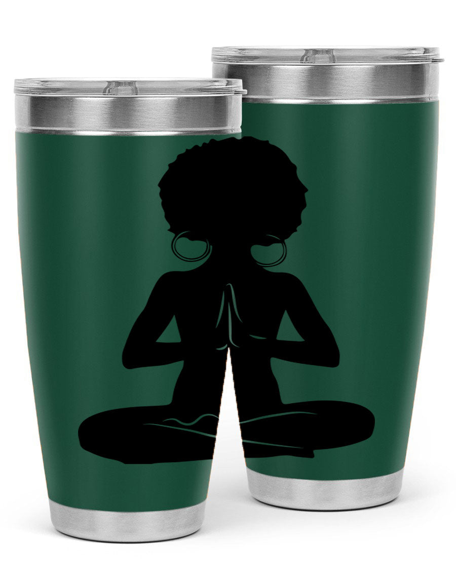 Black Women - Queen 16oz tumbler featuring double wall vacuum stainless steel design with a stylish print celebrating black women.