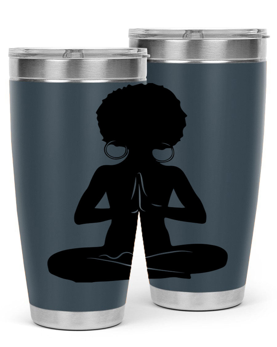 Black Women - Queen 16oz tumbler featuring double wall vacuum stainless steel design with a stylish print celebrating black women.