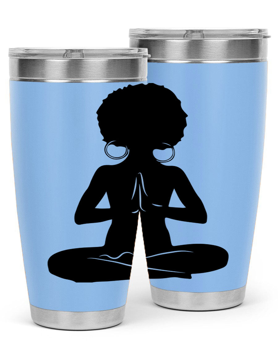 Black Women - Queen 16oz tumbler featuring double wall vacuum stainless steel design with a stylish print celebrating black women.