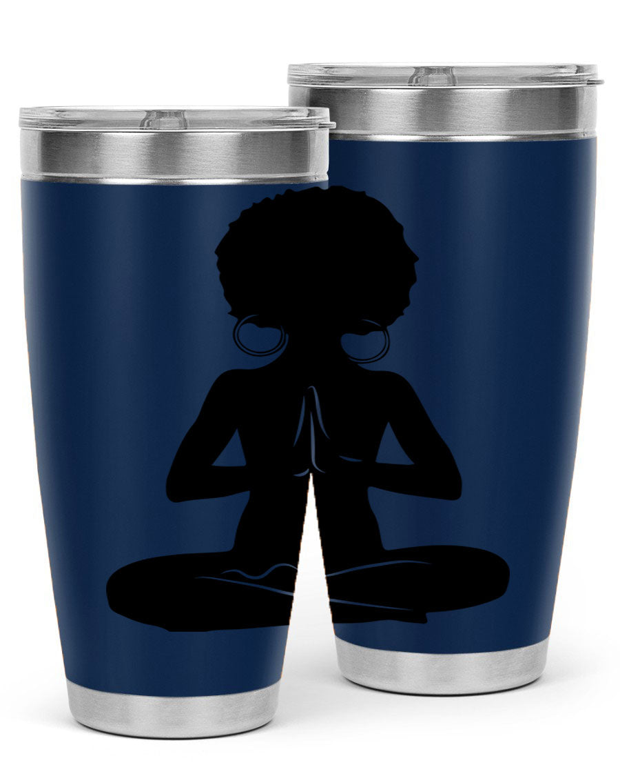 Black Women - Queen 16oz tumbler featuring double wall vacuum stainless steel design with a stylish print celebrating black women.